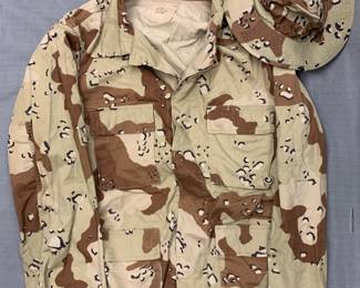 U.S. BDU CHOCOLATE CHIP CAMO JACKET WITH BOONIE CAP