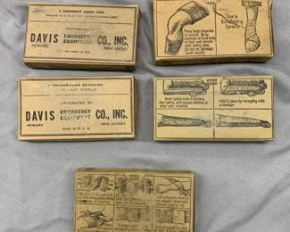 LOT OF 5 U.S. MILITARY BANDAGES, 1940'S/1950'S