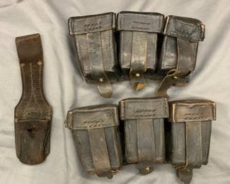 MAUSER AMMO POUCHES AND BAYONET FROG