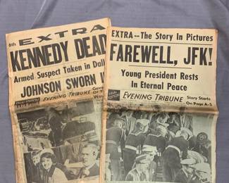 PAIR OF JOHN F. KENNEDY ASSASSINATION NEWSPAPERS