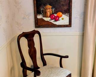 Dining Chair with arms - there are five (5) more chairs without arms. Chairs can be sold separately from the table.