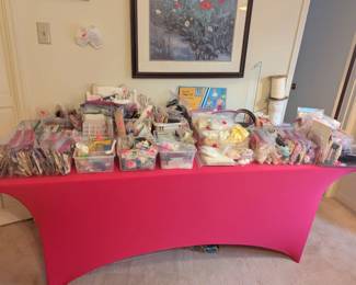 Sewing supplies - buttons, rick rack, thread, lace, etc.