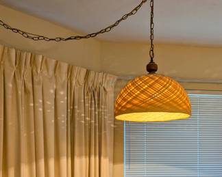 Mid Mod Wicker Hanging Lamp - $60 - Very Cool!