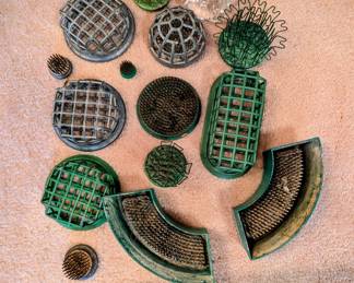 Antique and Vintage "frogs" - metal and glass - various prices.