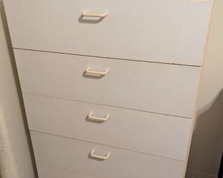 $45 - White wooden 5-drawer Cabinet - 30" wide, 15.5" deep, 45.5" tall.