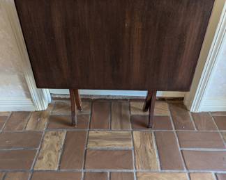 Collapsible Wood Table - shown folded down.