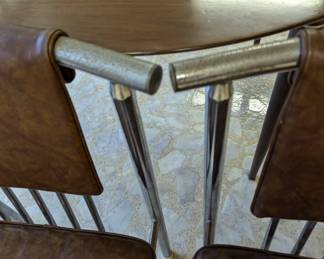 Mid-Century Modern MCM - BRODY Chrome and Faux Leather Chairs - These two chairs are in Fair Condition.