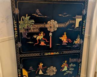 Gorgeous Asian Cabinet - $600 - Made in Taiwan - 36" Wide, 20.5" deep, 57.5" tall. Top and Bottom open separately.
