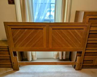 Blond Wood Headboard and Bed Frame - $100 - for Double Bed, matches dressers and nightstand.