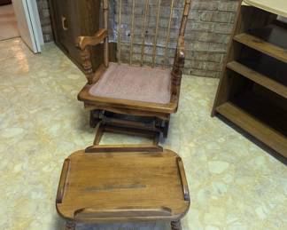 $80 - Wooden Glider and footstool.