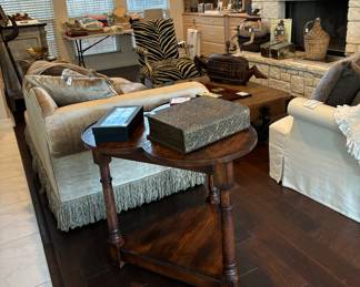 Solid Oak Cloverleaf Side Table