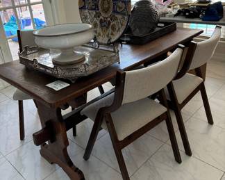 Walnut Trestle Dining Table
