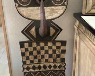 Large Collection of African Carved Wood Masks, Ceremonial Boxes, Statues and Headdresses