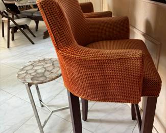 Four Upholstered Game Room Style Barstools