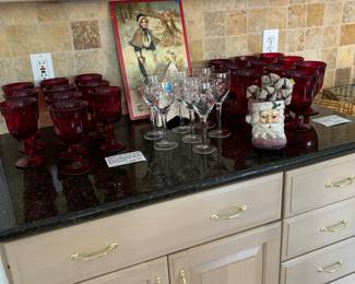 Viking Arlington Ruby Red Glassware