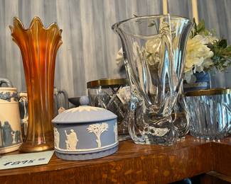 Wedgewood with other pieces of glass