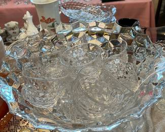 Fostoria American Punch Bowl set