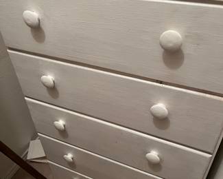 5 drawer white chest