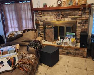 Native American decor, storage ottoman, chaise