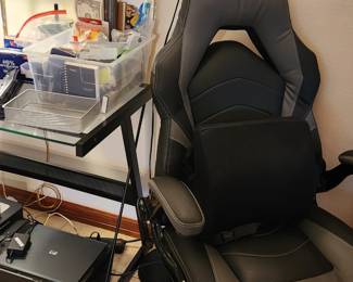 Desk, stationary, office chair