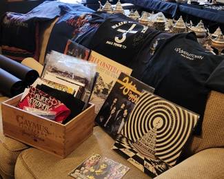 Concert Ts, autographed albums, concert programs and ticket stubs