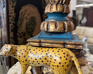 Cloissane leopard enamel over brass