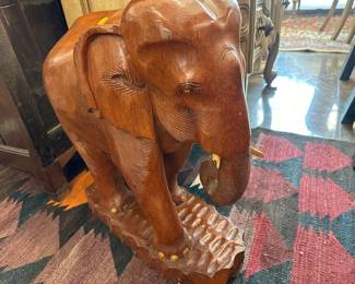 Carved wooden elephant 