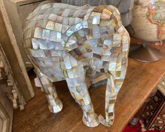 Inlaid mother-of-pearl elephant. 