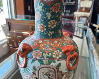 Orange and green vase. 