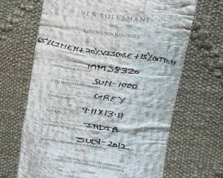 Ben Soleimani for Restoration Hardware 10' x 14' linen/cotton rug 