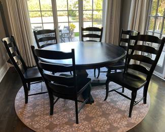 Canadel 60" diameter wood table and (6) chairs 