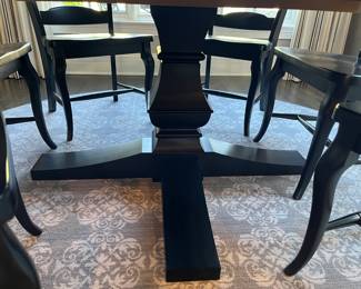 Canadel 60" diameter wood table and (6) chairs 