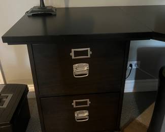 (2) Pottery Barn file cabinets and tops 23" x 23" x 29"H (computers NFS) 