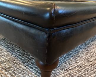Restoration Hardware 37" x 65" x 15"H tufted leather ottoman coffee table 