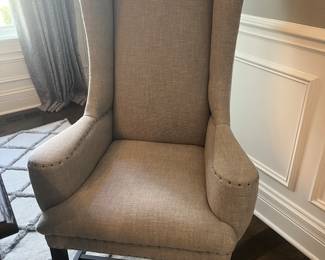 (2) Restoration Hardware tall wingbacks 