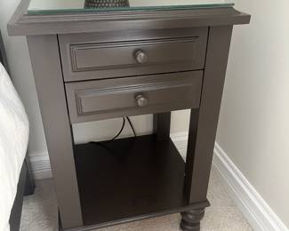(2) nightstands with glass top 19" x 17" x 30"H 