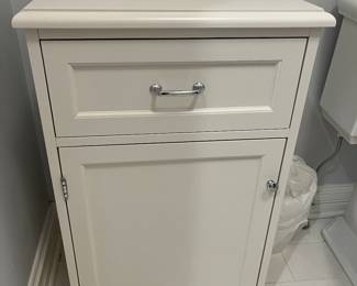 Pottery Barn small white storage cabinet