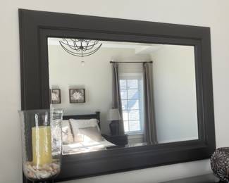 Dresser 22" x 60" x 41"H and mirror 46" x 33" with glass top 