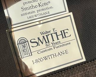 (2) Walter E. Smithe upholstered armchairs 