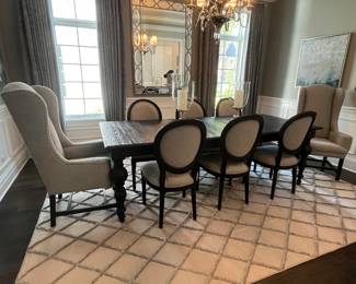 Restoration Hardware Grand Baluster 39" x 108" dining table; includes (1) 24" leaf 