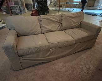 Pottery Barn slipcovered sofa 76" x 34" x 30"H 
