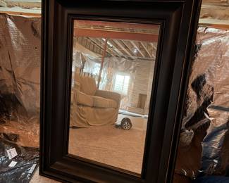 Wood framed wall mirror