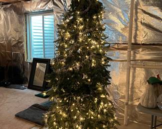 8' Balsam Hill prelit Christmas tree (a couple strings of lights need repair or replacement).....