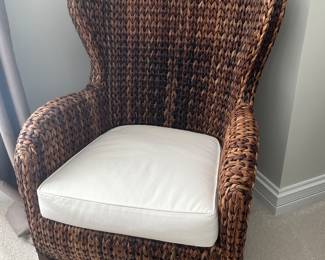 Pottery Barn seagrass armchair 