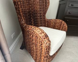 Pottery Barn seagrass armchair 