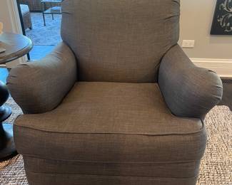 (2) Walter E. Smithe upholstered armchairs 