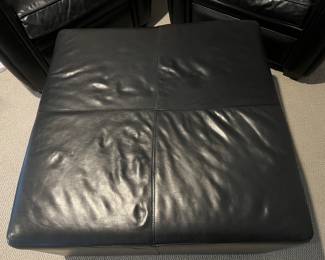 Room & Board leather 32" square x 18"H ottoman 