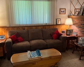 Furniture: sofa, side tables, coffee tables