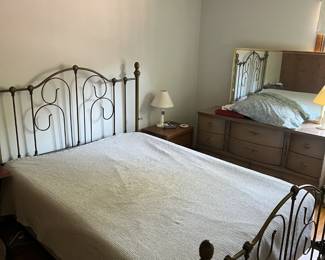 Queen headbord and footboard, dressers