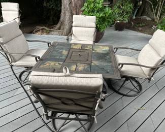 Patio furniture with firepit
